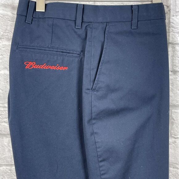 Budweiser Beer Work Uniform Navy Blue Uniform Work Pants Men's 36 Riverside - Picture 1 of 7